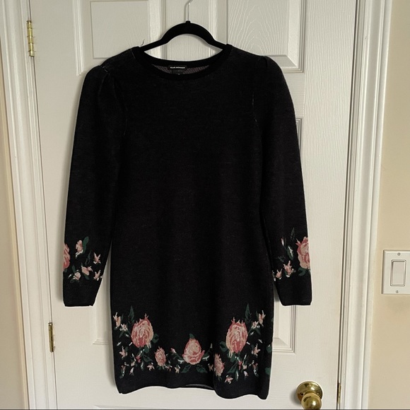 Club Monaco Sweater Dress | Floral Detail | Long Sleeve | XS | - Picture 5 of 10